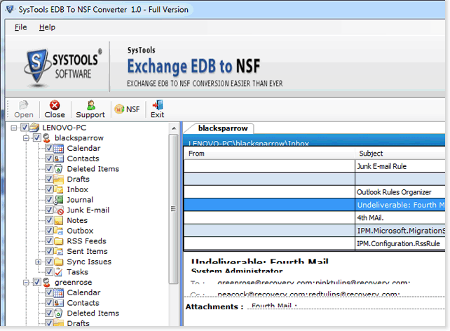 EDB to NSF Reader